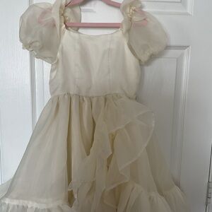 Habitual Girls Ivory Dressy Ruffle Dress NWOT size 7/8